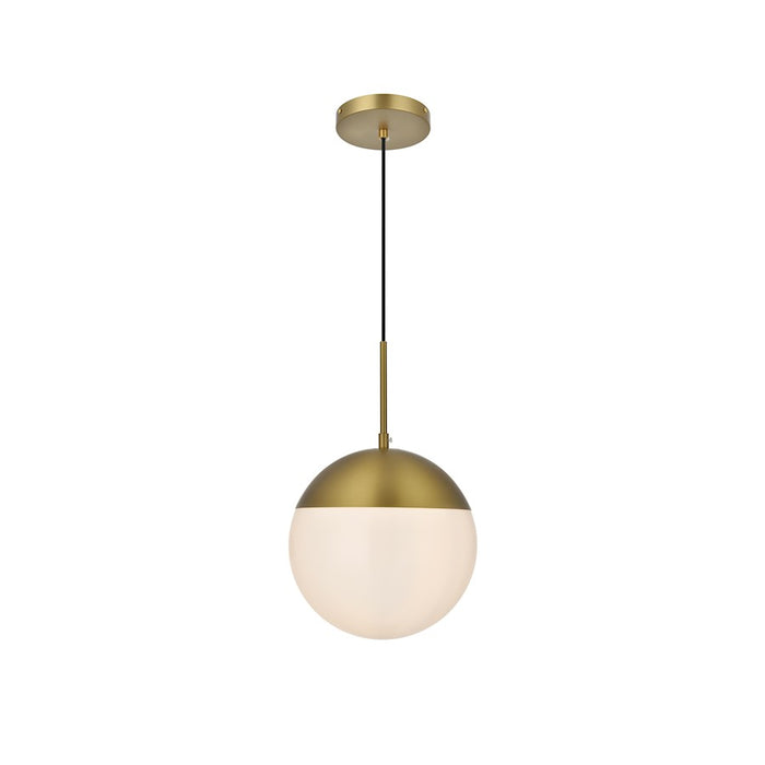 Living District Eclipse 1 Light 10" Pendant, Satin Gold/Frosted White