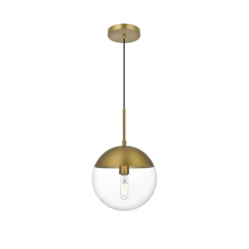 Living District Eclipse 1 Light 10" Pendant, Chrome/Clear