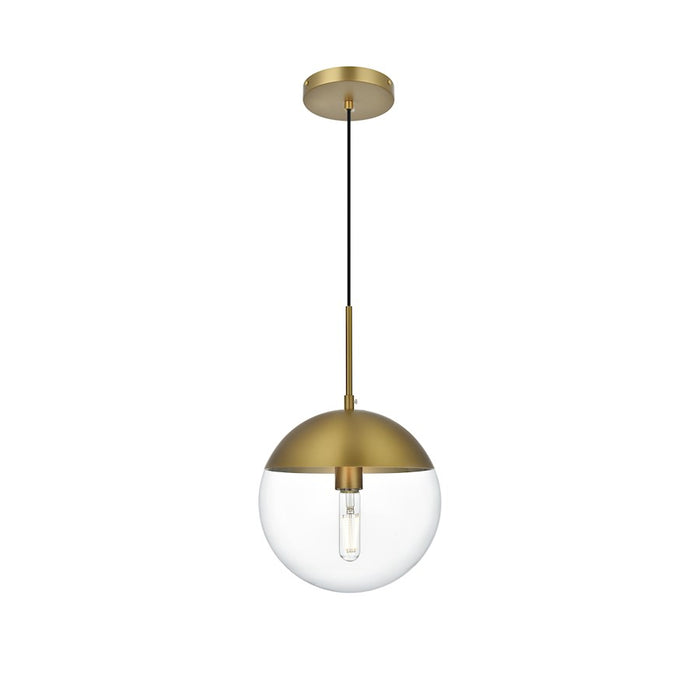 Living District Eclipse 1 Light 10" Pendant, Chrome/Clear