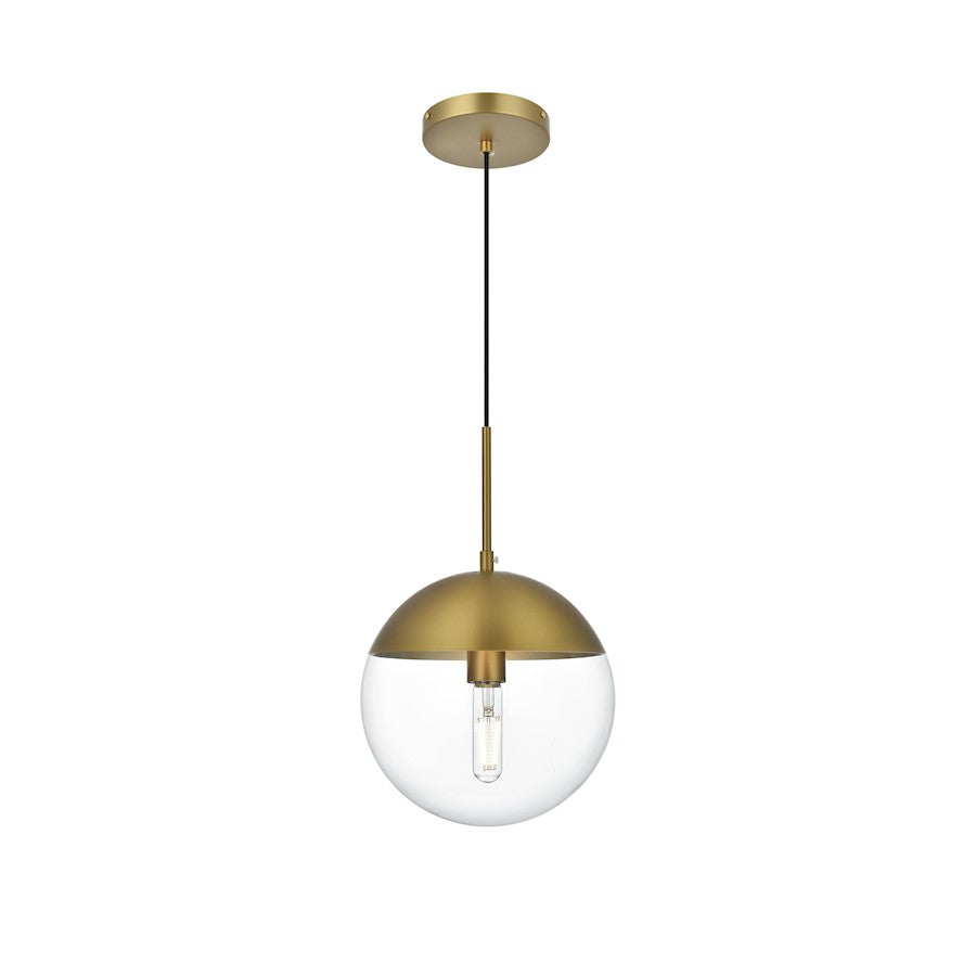 Living District Eclipse 1 Light 10" Pendant, Chrome/Clear