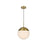 Living District Eclipse 1 Light 12" Pendant, Satin Gold/Frosted White