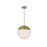Living District Eclipse 1 Light 14" Pendant, Satin Gold/Frosted White - LD6044SG