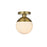 Living District Eclipse 1Lt 8" Flush Mount, Gold/Frosted White