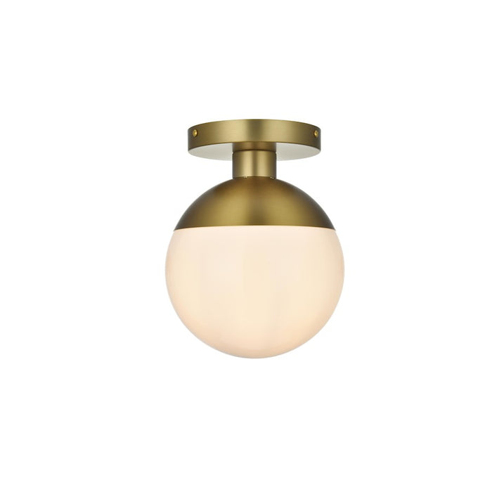 Living District Eclipse 1Lt 8" Flush Mount, Gold/Frosted White