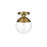 Living District Eclipse 1 Light 8" Flush Mount, Chrome/Clear