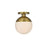 Living District Eclipse 1Lt 12" Flush Mount, Gold/Frosted White