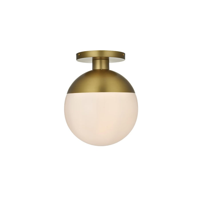 Living District Eclipse 1Lt 12" Flush Mount, Gold/Frosted White
