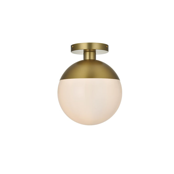 Living District Eclipse 1Lt 10" Flush Mount, Gold/Frosted White