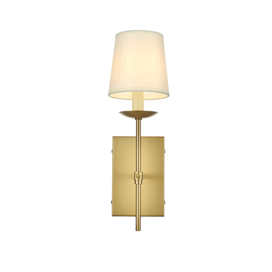 Living District Eclipse 1 Light 4.5" Wall Sconce, Satin Gold/White