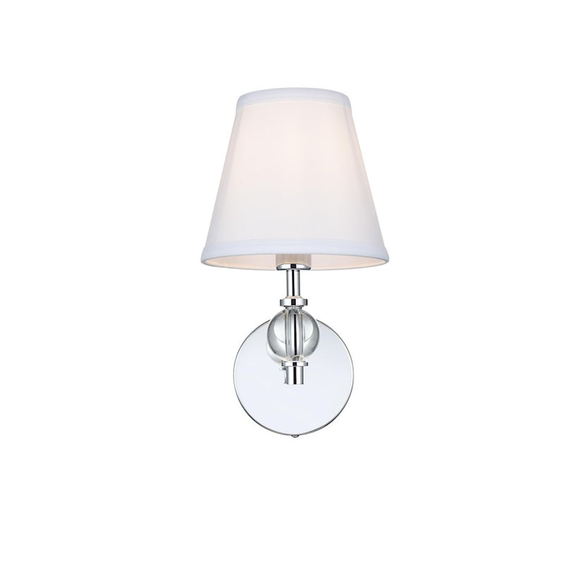 Living District Bethany 1 Light 7" Wall Sconce, Chrome/White