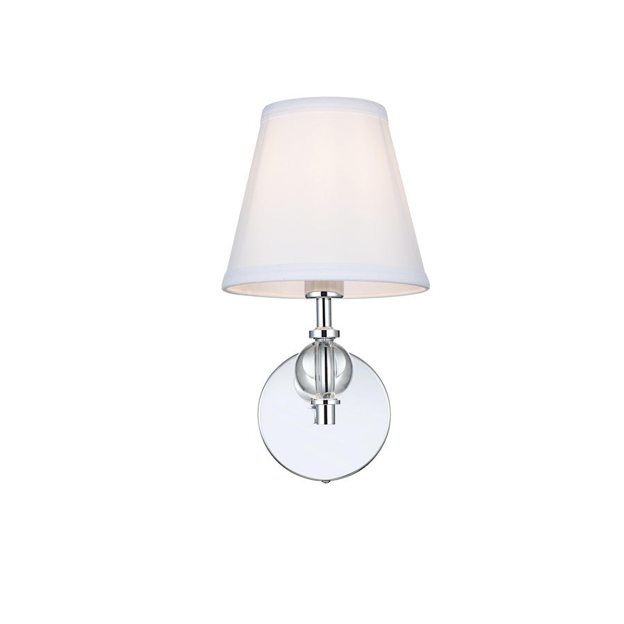 Living District Bethany 1 Light 7" Wall Sconce, Chrome/White