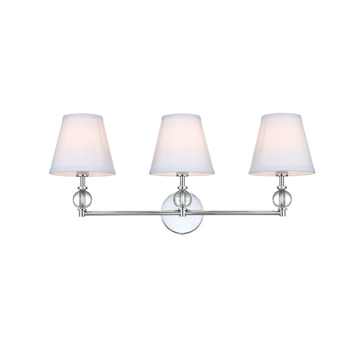 Living District Bethany 3 Light 27" Wall Sconce, Chrome/White - LD7023W24C