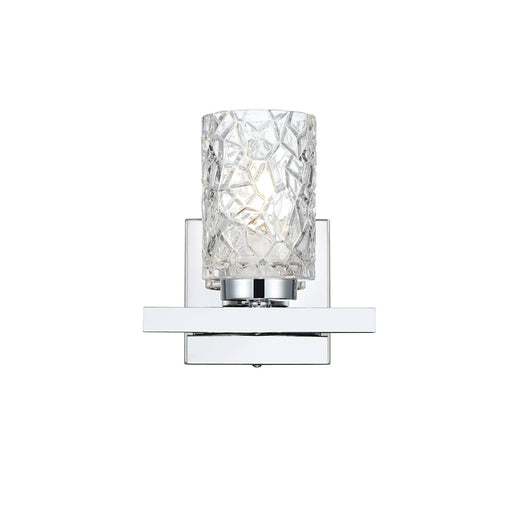 Living District Cassie 1 Light 7" Wall Sconce, Chrome/Clear - LD7025W7C