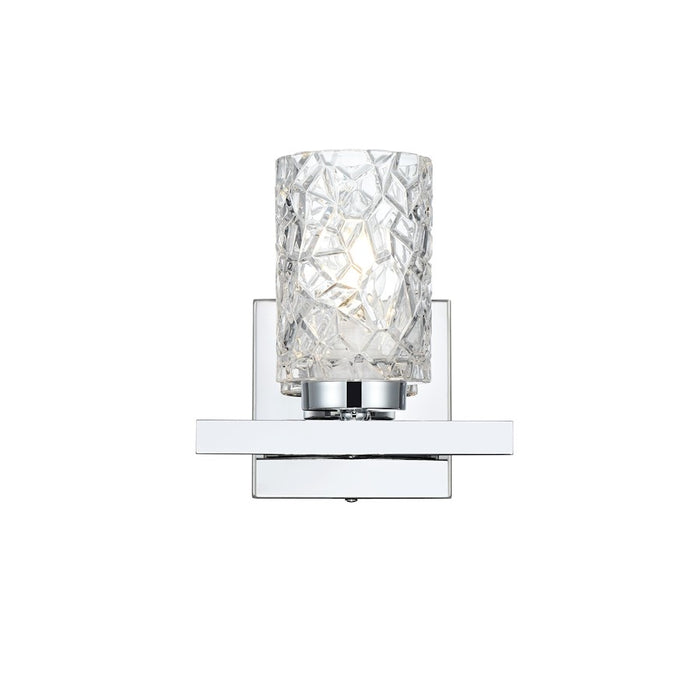 Living District Cassie 1 Light 7" Wall Sconce, Chrome/Clear