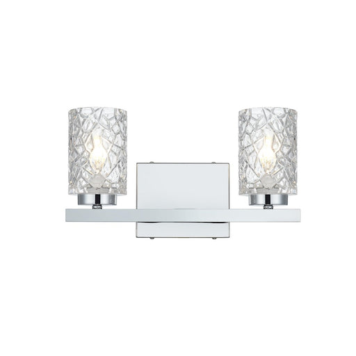 Living District Cassie 2 Light 14" Wall Sconce, Chrome/Clear - LD7026W14C