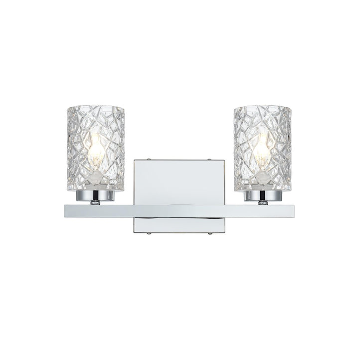 Living District Cassie 2 Light 14" Wall Sconce, Chrome/Clear - LD7026W14C
