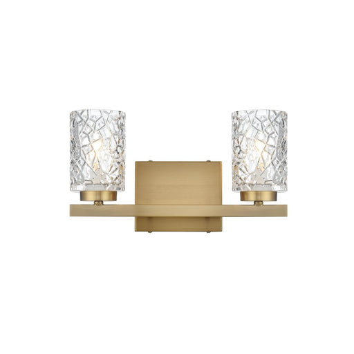 Living District Cassie 2 Light 14" Wall Sconce, Satin Gold/Clear - LD7026W14SG