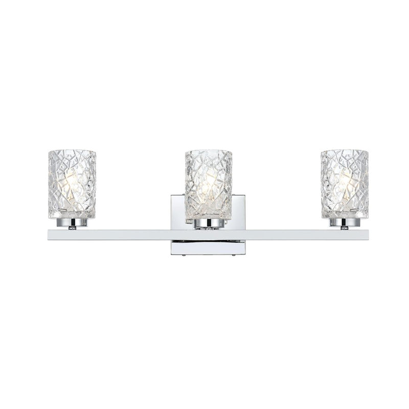 Living District Cassie 3 Light 24" Wall Sconce, Chrome/Clear