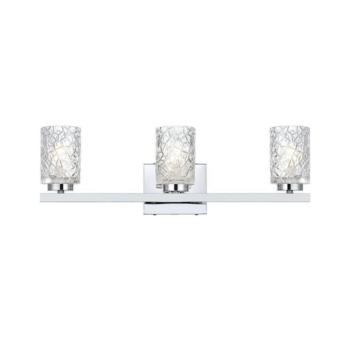 Living District Cassie 3 Light 24" Wall Sconce, Chrome/Clear