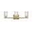 Living District Cassie 3 Light 24" Wall Sconce, Satin Gold/Clear - LD7027W24SG