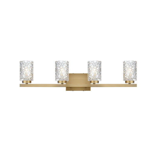 Living District Cassie 4 Light 31" Wall Sconce, Satin Gold/Clear - LD7028W32SG