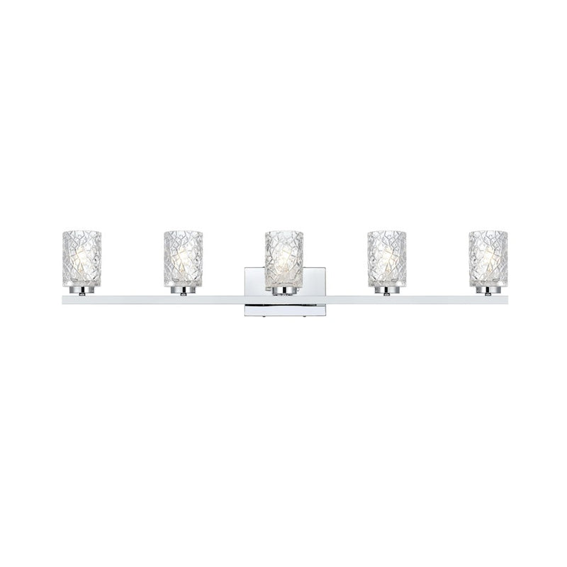 Living District Cassie 5 Light 41" Wall Sconce, Chrome/Clear