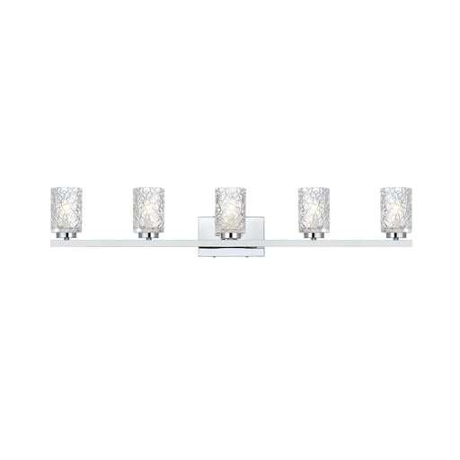 Living District Cassie 5 Light 41" Wall Sconce, Chrome/Clear - LD7029W41C