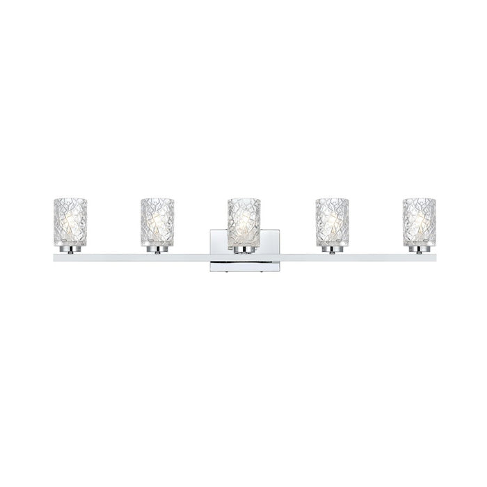 Living District Cassie 5 Light 41" Wall Sconce, Chrome/Clear
