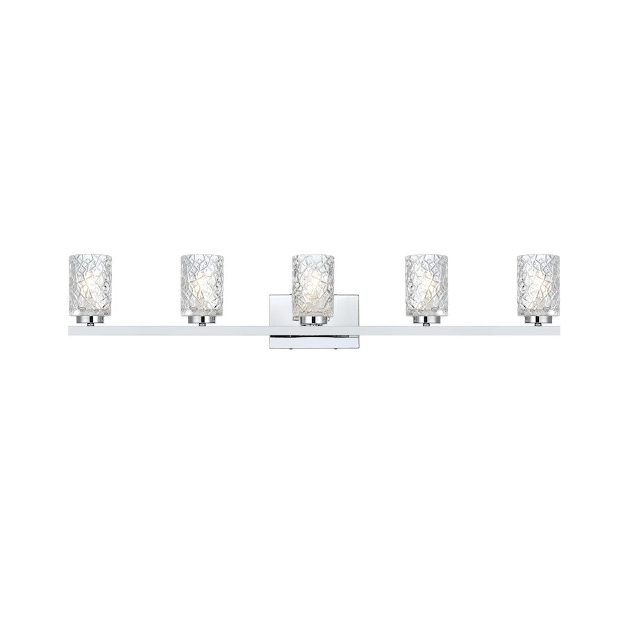 Living District Cassie 5 Light 41" Wall Sconce, Chrome/Clear