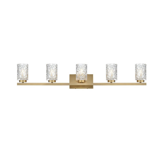 Living District Cassie 5 Light 41" Wall Sconce, Satin Gold/Clear - LD7029W41SG