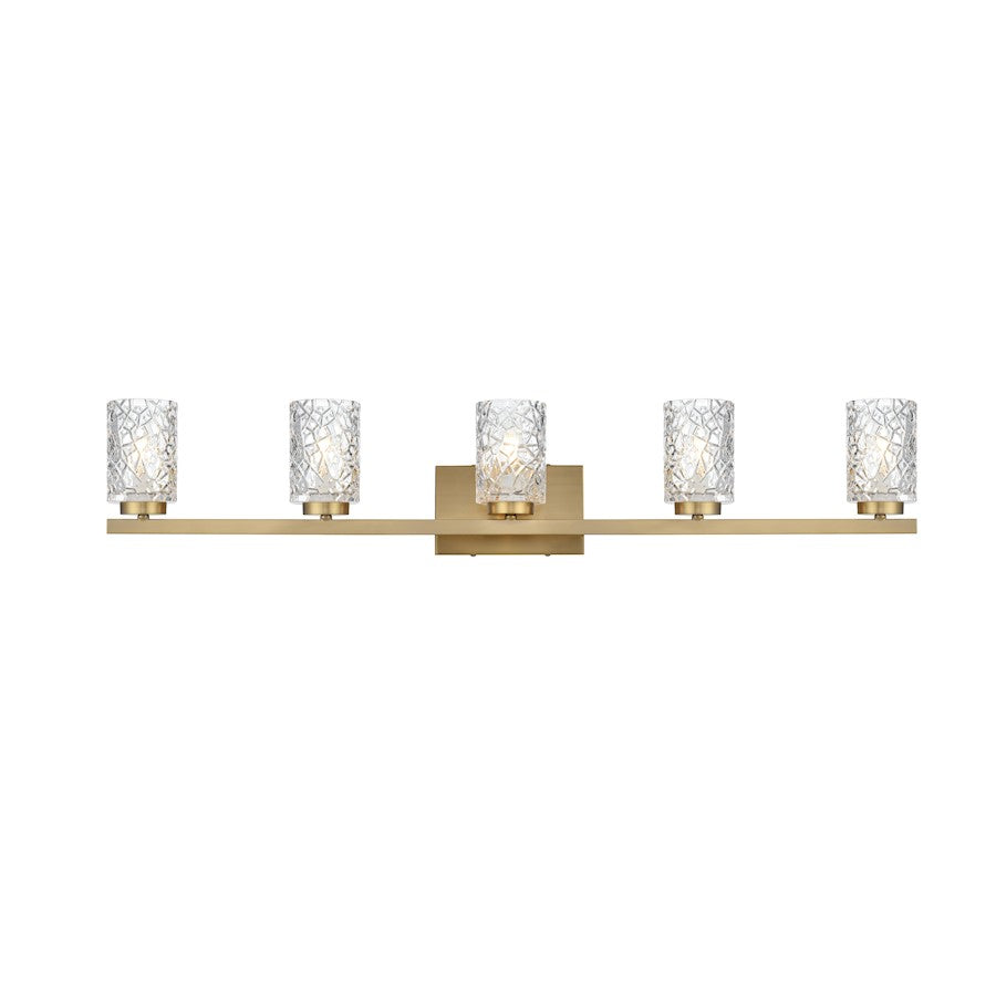 Living District Cassie 5 Light 41" Wall Sconce, Satin Gold/Clear - LD7029W41SG