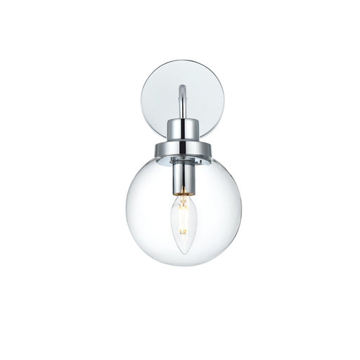 Living District Hanson 1 Light 6" Wall Sconce, Chrome/Clear - LD7031W8C