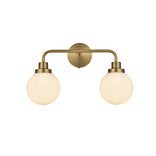 Living District Hanson 2Lt 19" Wall Sconce, Gold/Opal White - LD7032W19SG