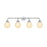 Living District Hanson 4 Light 37" Wall Sconce, Chrome/Opal White