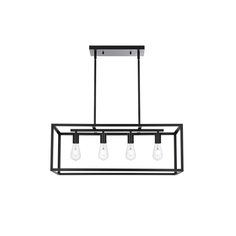 Living District Judah 4 Light 30.5" Pendant, Black