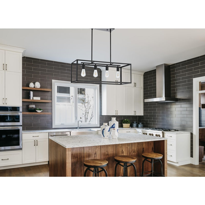 Living District Judah 4 Light 30.5" Pendant, Black