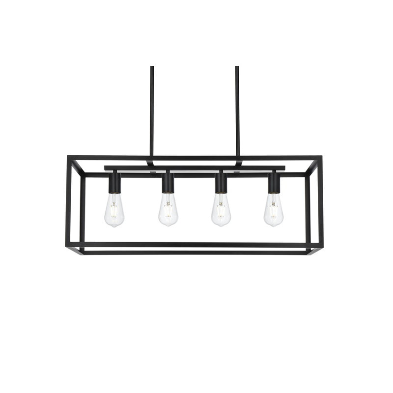 Living District Judah 4 Light 30.5" Pendant, Black
