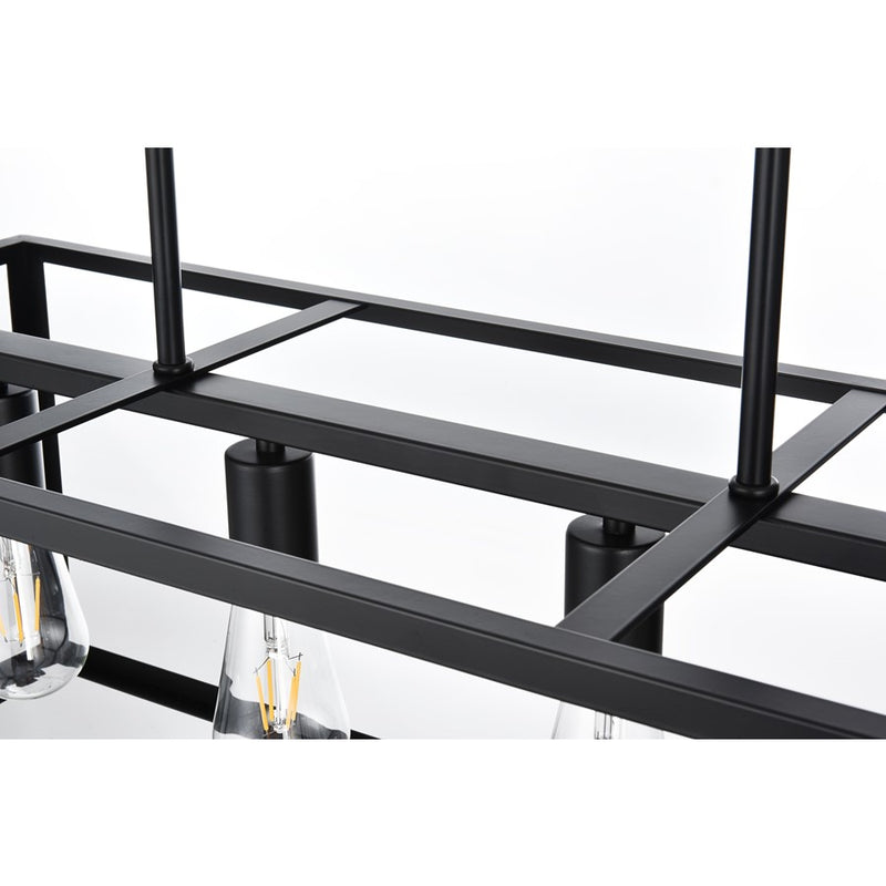 Living District Judah 4 Light 30.5" Pendant, Black