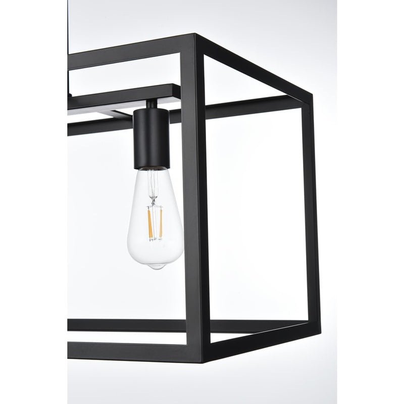 Living District Judah 4 Light 30.5" Pendant, Black