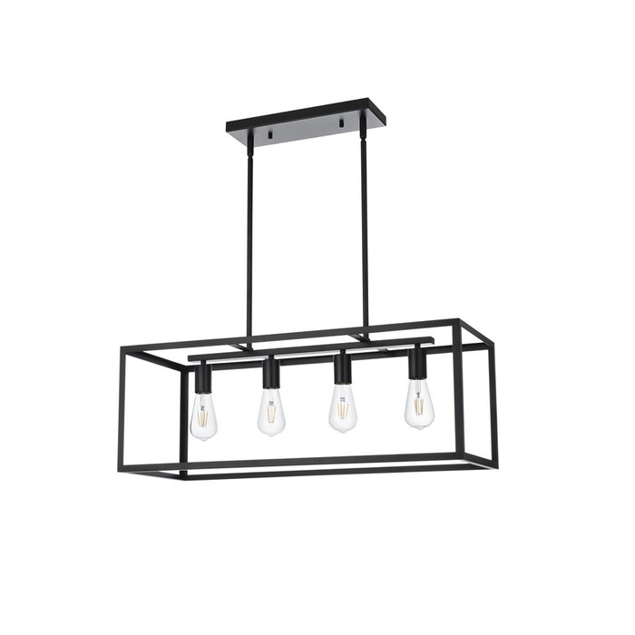 Living District Judah 4 Light 30.5" Pendant, Black