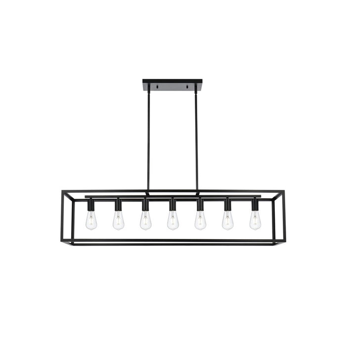 Living District Judah 7 Light 47" Pendant, Black - LD723D47BK