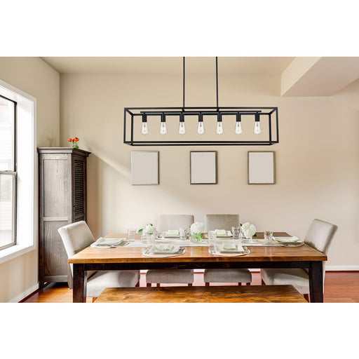 Living District Judah 7 Light 47" Pendant, Black