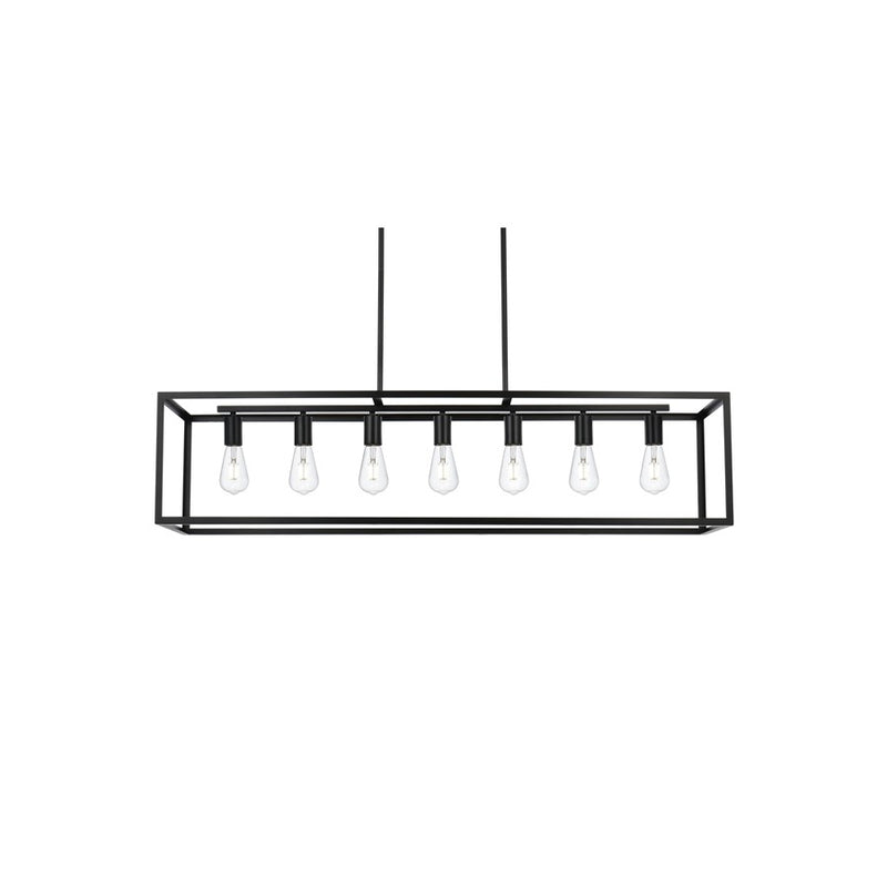 Living District Judah 7 Light 47" Pendant, Black