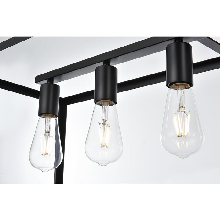 Living District Judah 7 Light 47" Pendant, Black