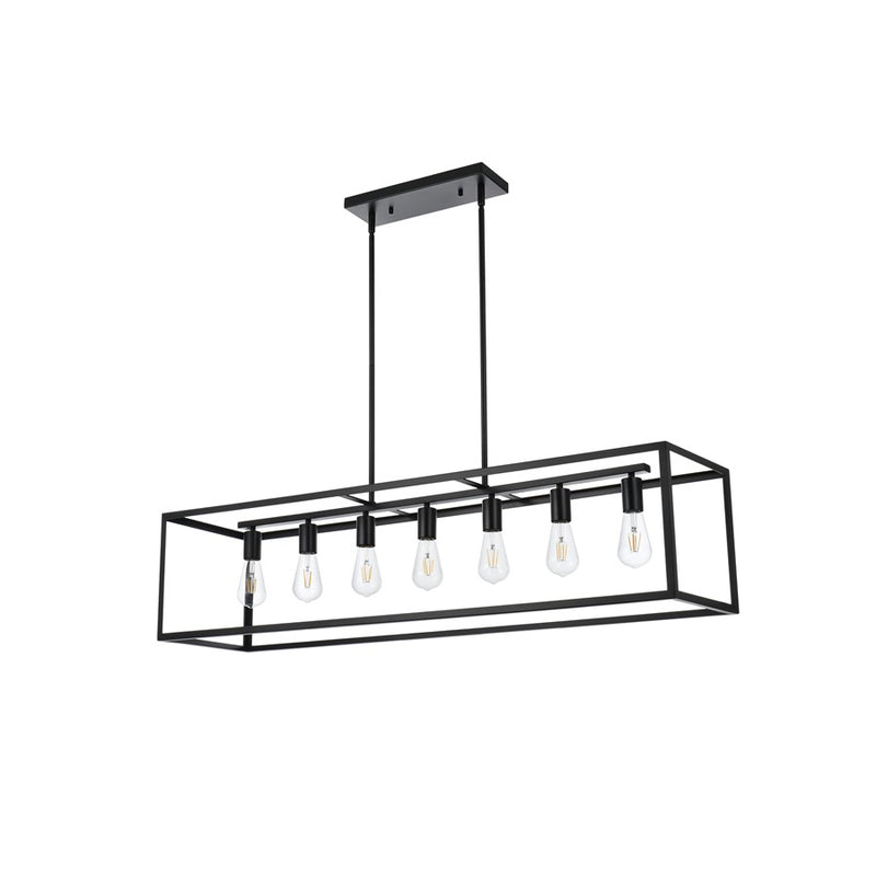 Living District Judah 7 Light 47" Pendant, Black