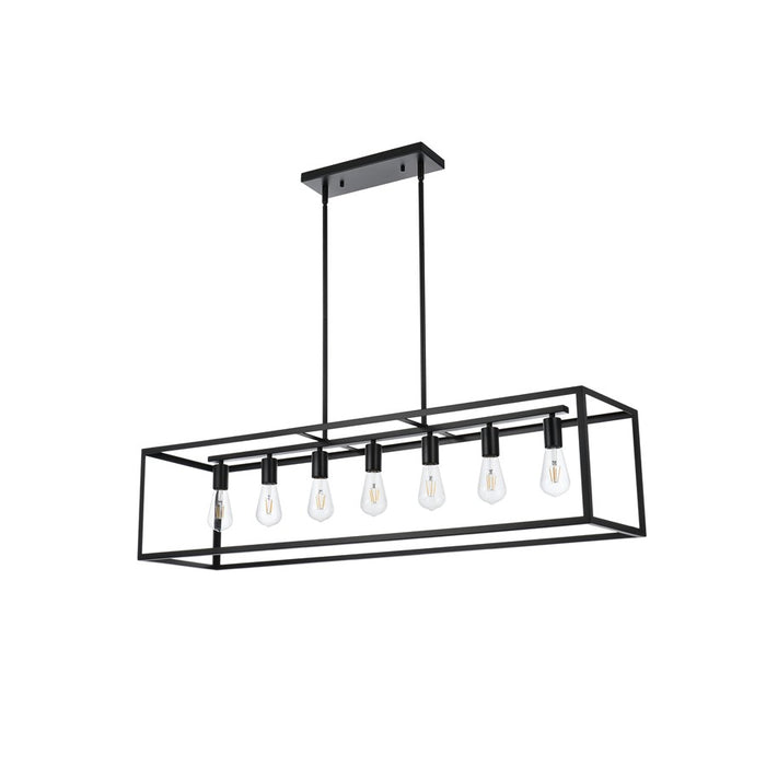 Living District Judah 7 Light 47" Pendant, Black