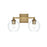 Living District Eero 2 Light 16" Wall Sconce, Satin Gold/Clear
