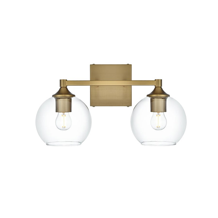 Living District Eero 2 Light 16" Wall Sconce, Satin Gold/Clear
