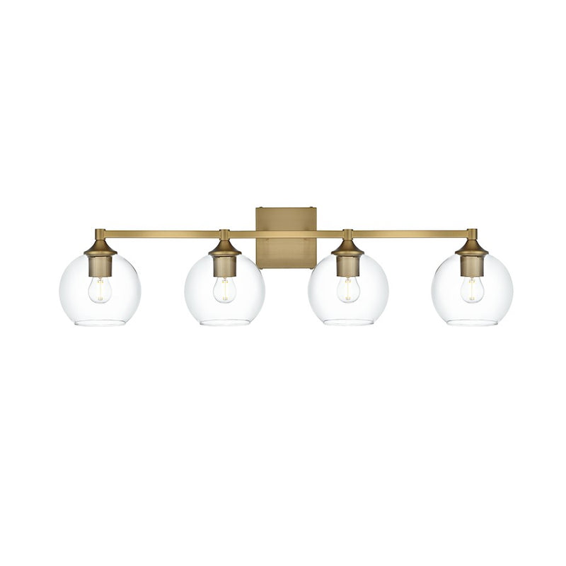 Living District Eero 4 Light 33" Wall Sconce, Satin Gold/Clear