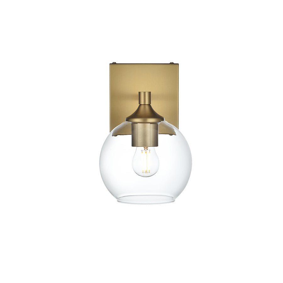 Living District Eero 1 Light 6" Wall Sconce, Satin Gold/Clear
